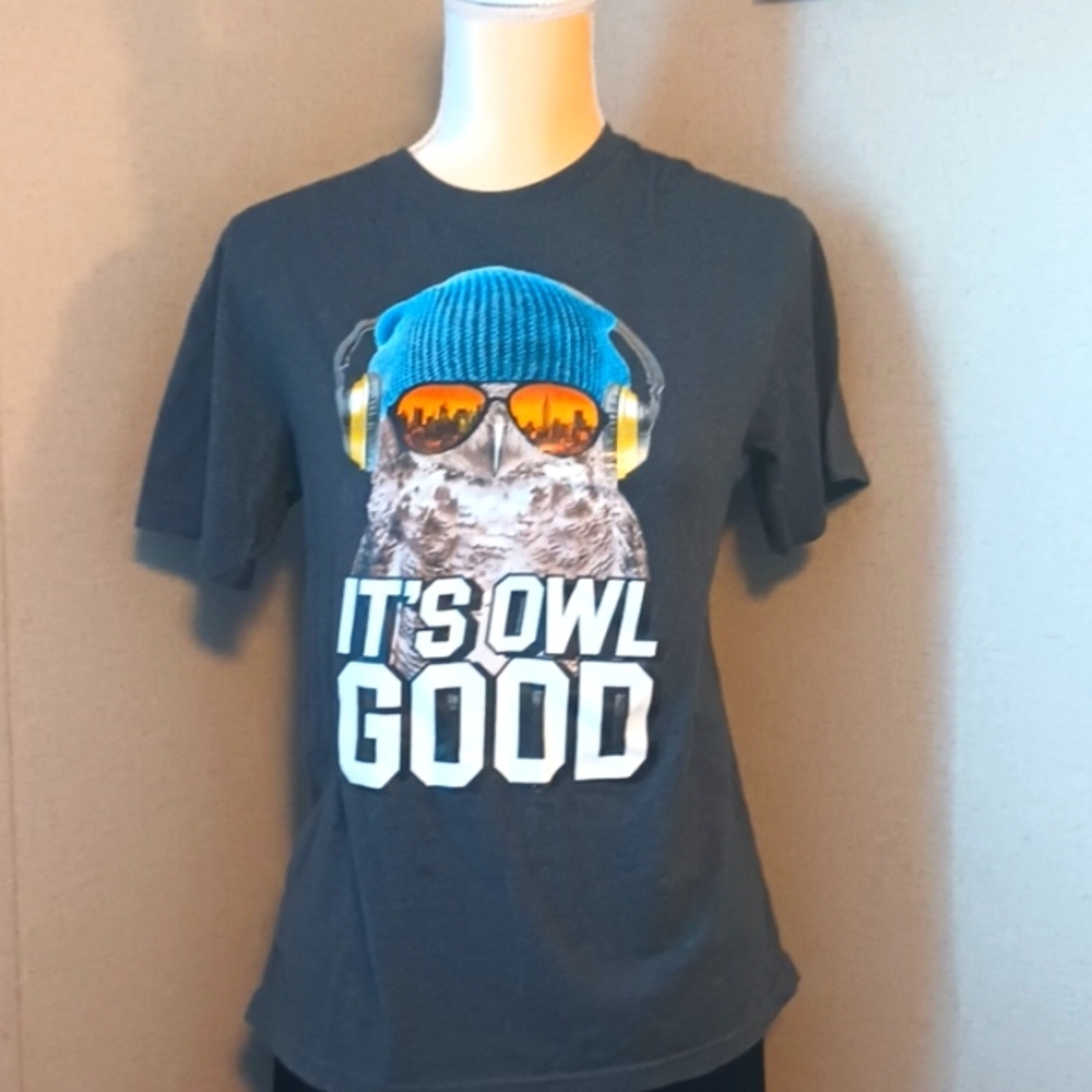 5/$20 Boy's XL Wonder Nation "It's Owl Good" dark gray shirt
